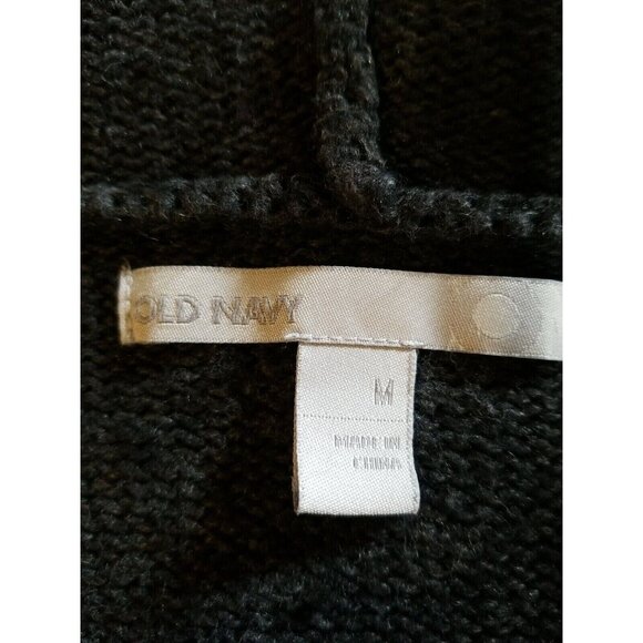 Hoodie Sweater Womens M Lamb Blend Long Sleeve Slub Cable Knit Charcoal - Picture 6 of 14